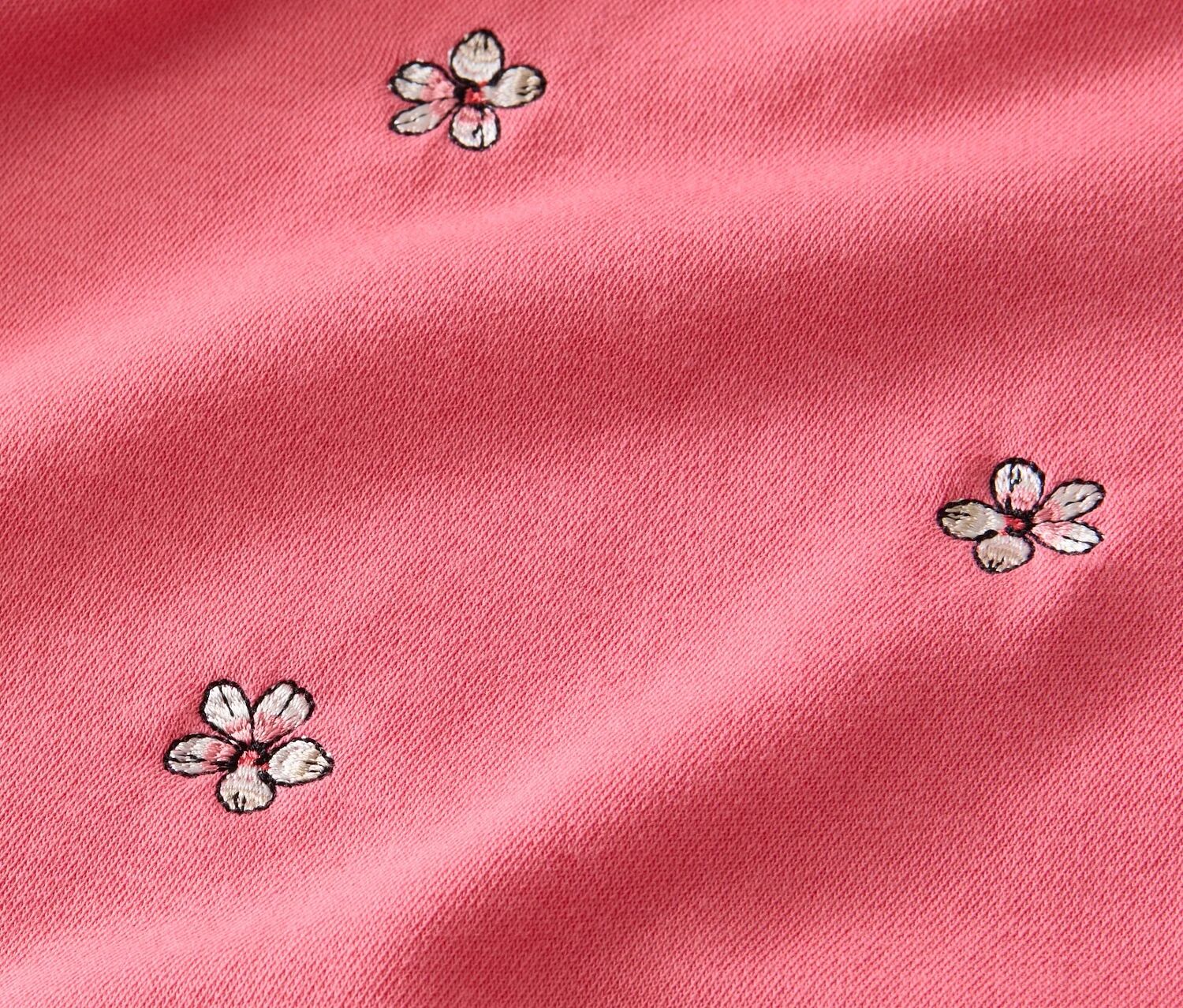 Tchibo - Besticktes Sweatshirt - Damen - Gr. XL - koralle/geblümt