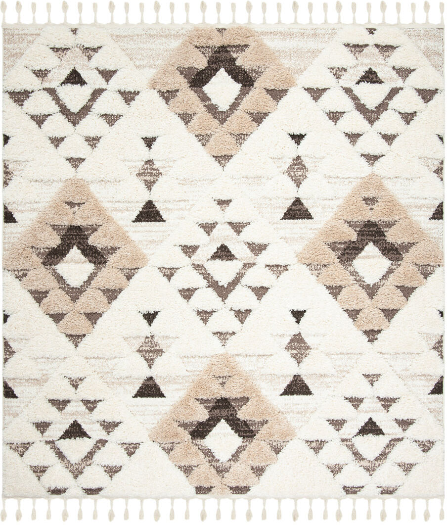Fernleaf Mignon Moroccan Area Rug Ivory/Brown Square 160 cm