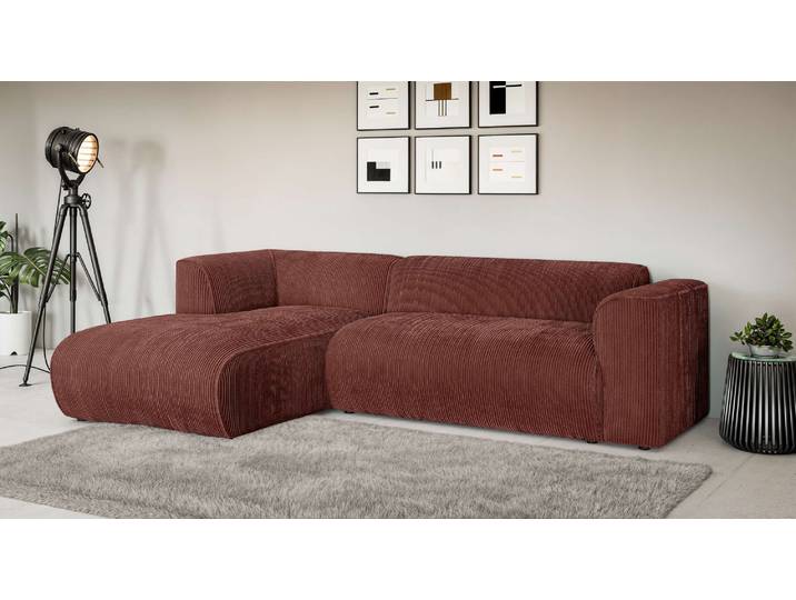 Ecksofa, Rot, 257x161 cm, Polyester, Aufwendig Gepolstert, Modern, Inosign