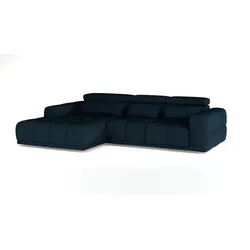 Ecksofa Panama Stoff Blau Dunkelblau