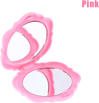 Inspire Curations Vintage Rose Double Sided Mini Pocket Makeup Mirror pink