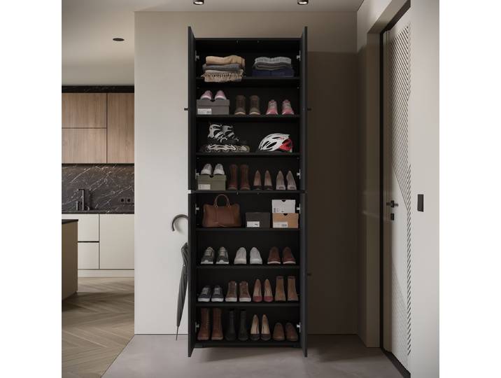 Armoire à chaussures Bredlow 70cm Noir/Noir