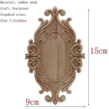 Uplift Picks Natural Floral Wood Carved Applique Decorative Trim For Furniture And Wall Decor 29