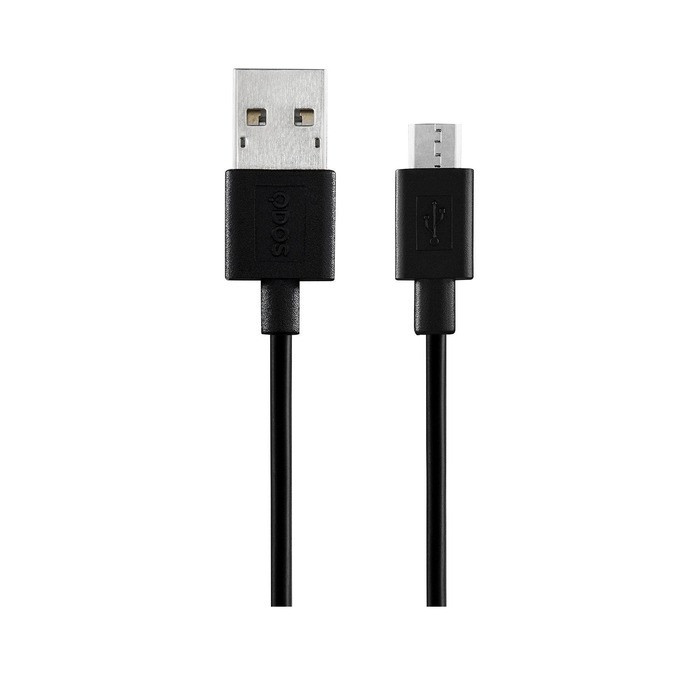 QDOS Micro USB naar USB 2.0 PowerShare oplaad- en synchronisatiekabel, 1 meter, zwart