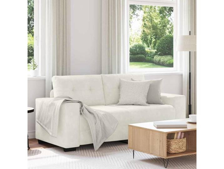 vidaXL Zweisitzer-Sofa Creme 180x77x82 cm Samt