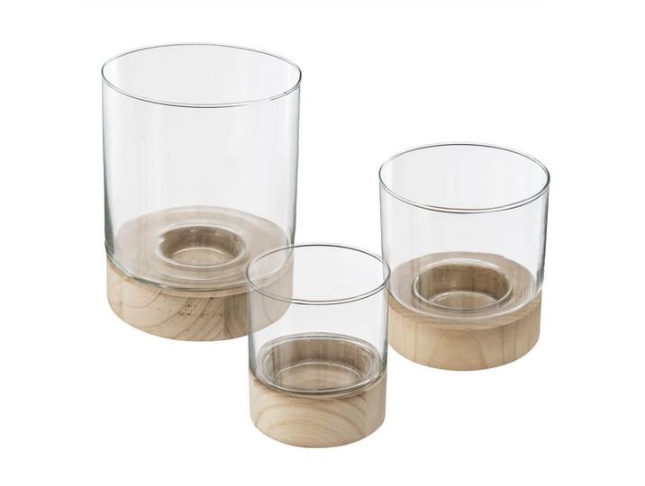 Atmosphera Createur d´interieur Teelichthalter-Set Glas Ete 16/16/19,8 cm, Transparent, 16x19.8x16 cm, Dekoration, Kerzen & Kerzenhalter, Teelichthalter