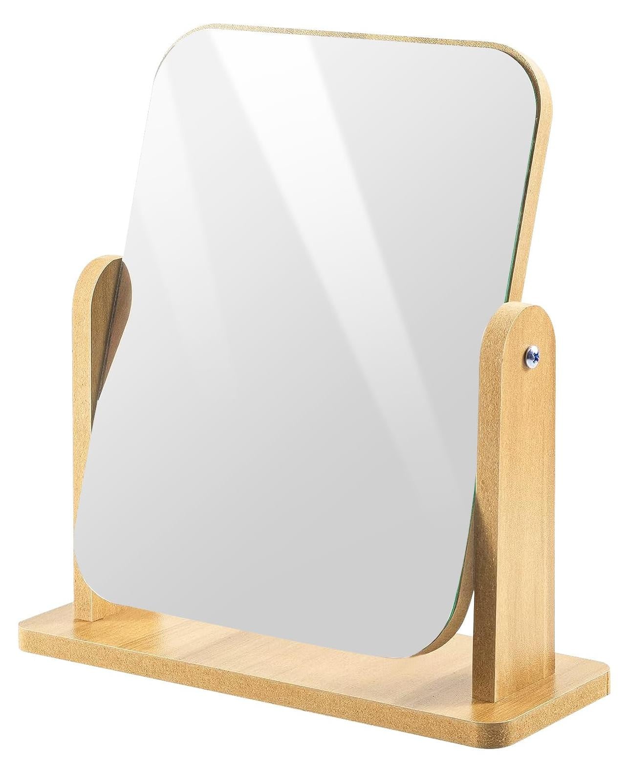 Dripio Make-upspiegel, 360 graden draaibaar, hout, 22 x 17 cm, vrijstaand