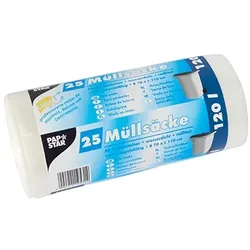 Starpak 25 Müllsäcke, HDPE 120 l 110 cm x 70 cm transparent