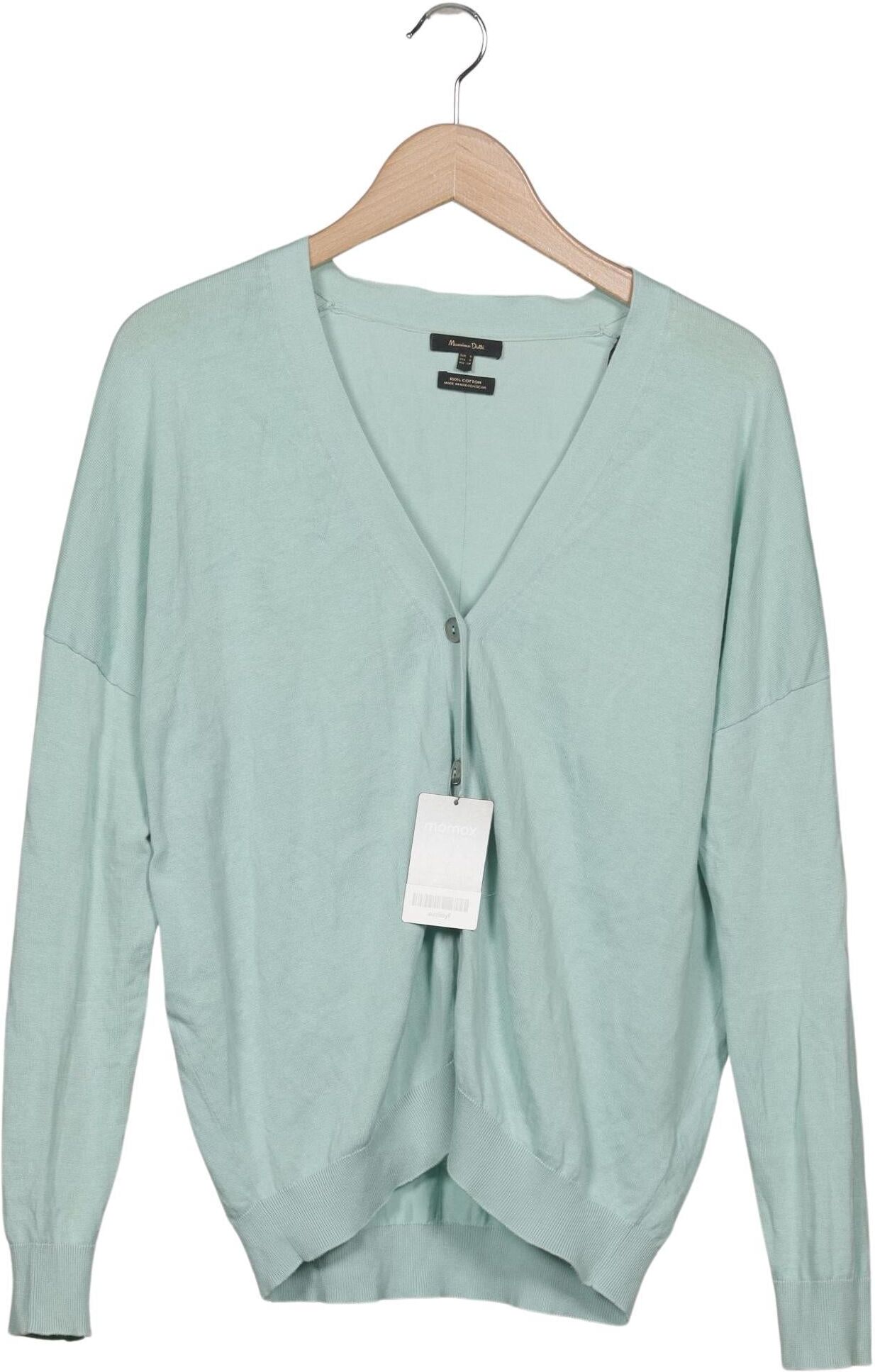 Massimo Dutti Damen Strickjacke, Hellgrün, Gr. S, Baumwolle - Second Hand