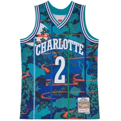 Mitchell & Ness, Herren, Sportshirt, Swingman Mesh Jersey Charlotte Hornets ASIAN Johnson - S (S), Mehrfarbig, S