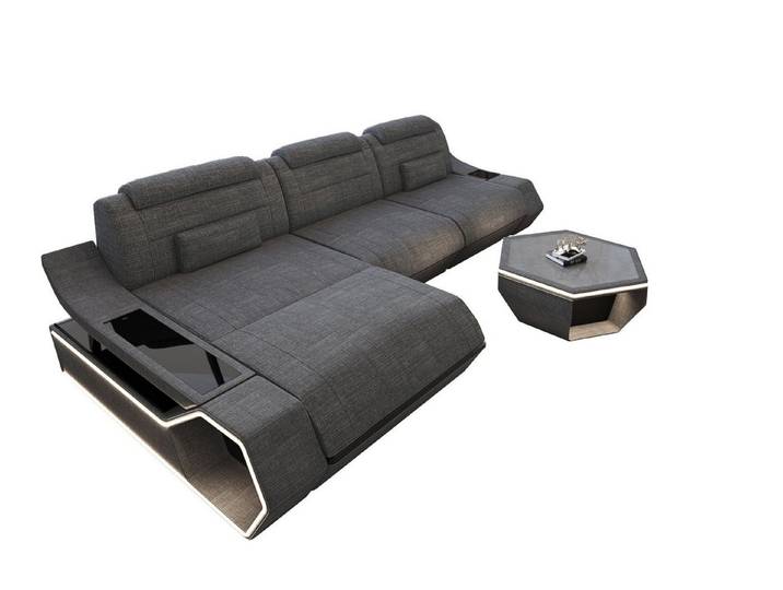 Sofa Dreams Ecksofa Polster Ecksofa Toscano L Form, LED Beleuchtung