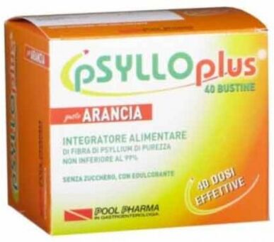 Pool-Pharma Psyllo Plus Integratore Alimentare Arancia 40 Bustine