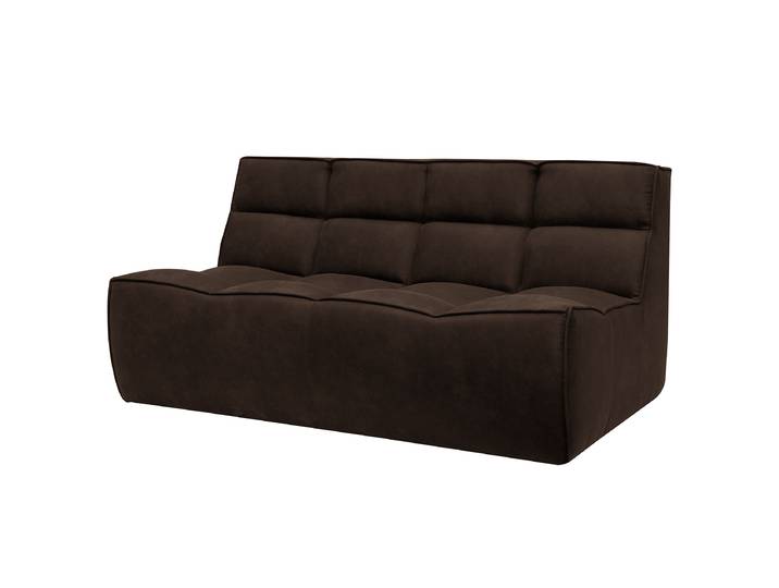 2-Sitzer Sofa Braun Microfaser Rica 160 x 76 x 93cm Glamour