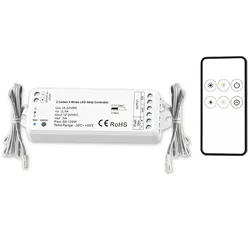 ISOLED LED weißdynamischer Push/Funk PWM-Controller MiniAMP inkl. Fernbedienung, 12-24V DC, 60-120W, 5A, mit 2x 30cm Kabel ISO-114643
