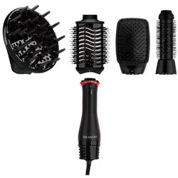 Revlon, Hairstyler, 4-in-1 Multistyler – – RVDR5373E – Für strukturiertes Haar – 4 Temperaturstufen – Schwarz (4 Aufsätze)