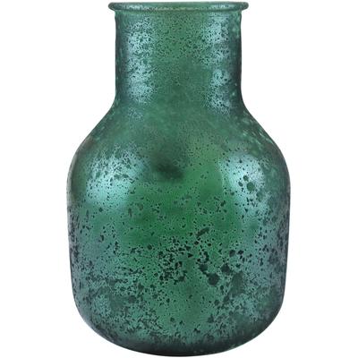 Dekovase AM DESIGN "Vase", grün, B:20cm H:30,5cm, Glas, Vasen, aus mattiertem, grünem Recycelfass Glas