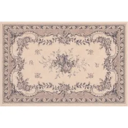 TEPGO Wollteppich Versailles cremeweiß 80x120 cm