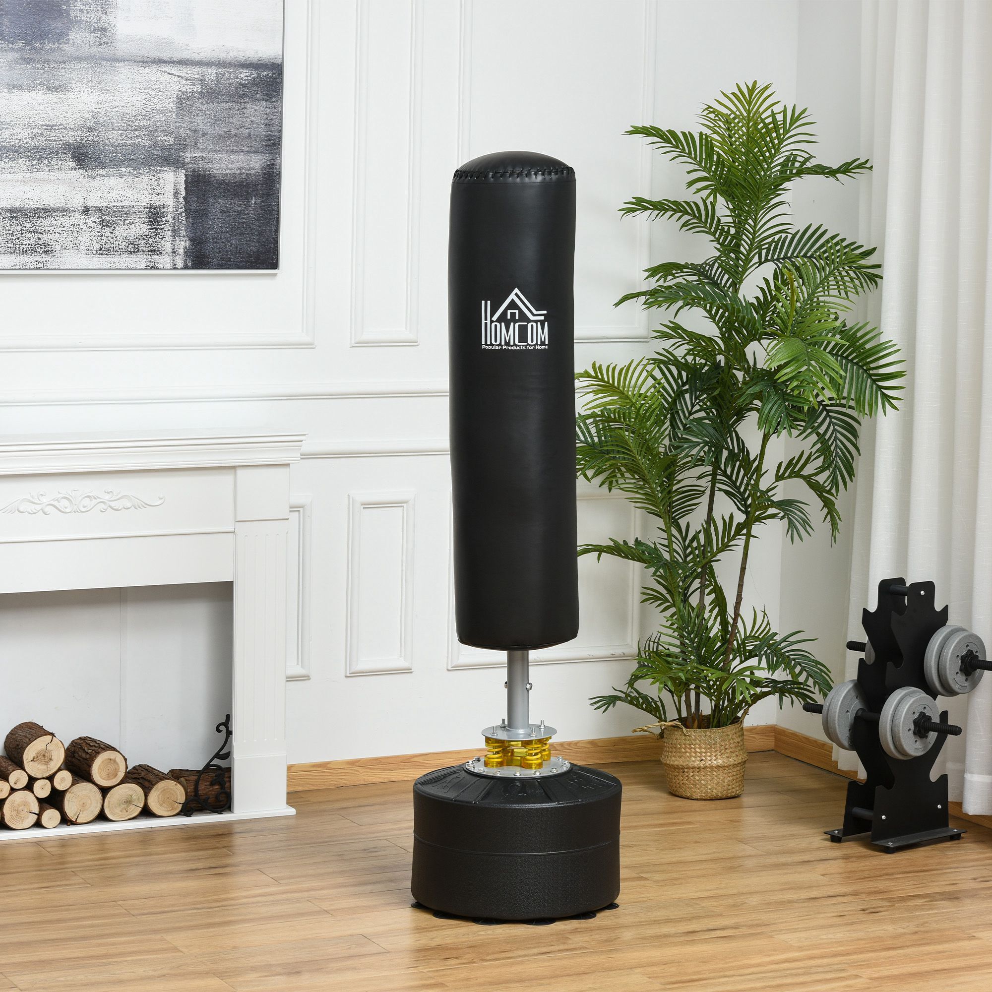 Altro Sacco Boxe Da Terra Autoportante, Sacco Per Pugilato Con Base Riempibile Con Acqua E Sabbia, Nero