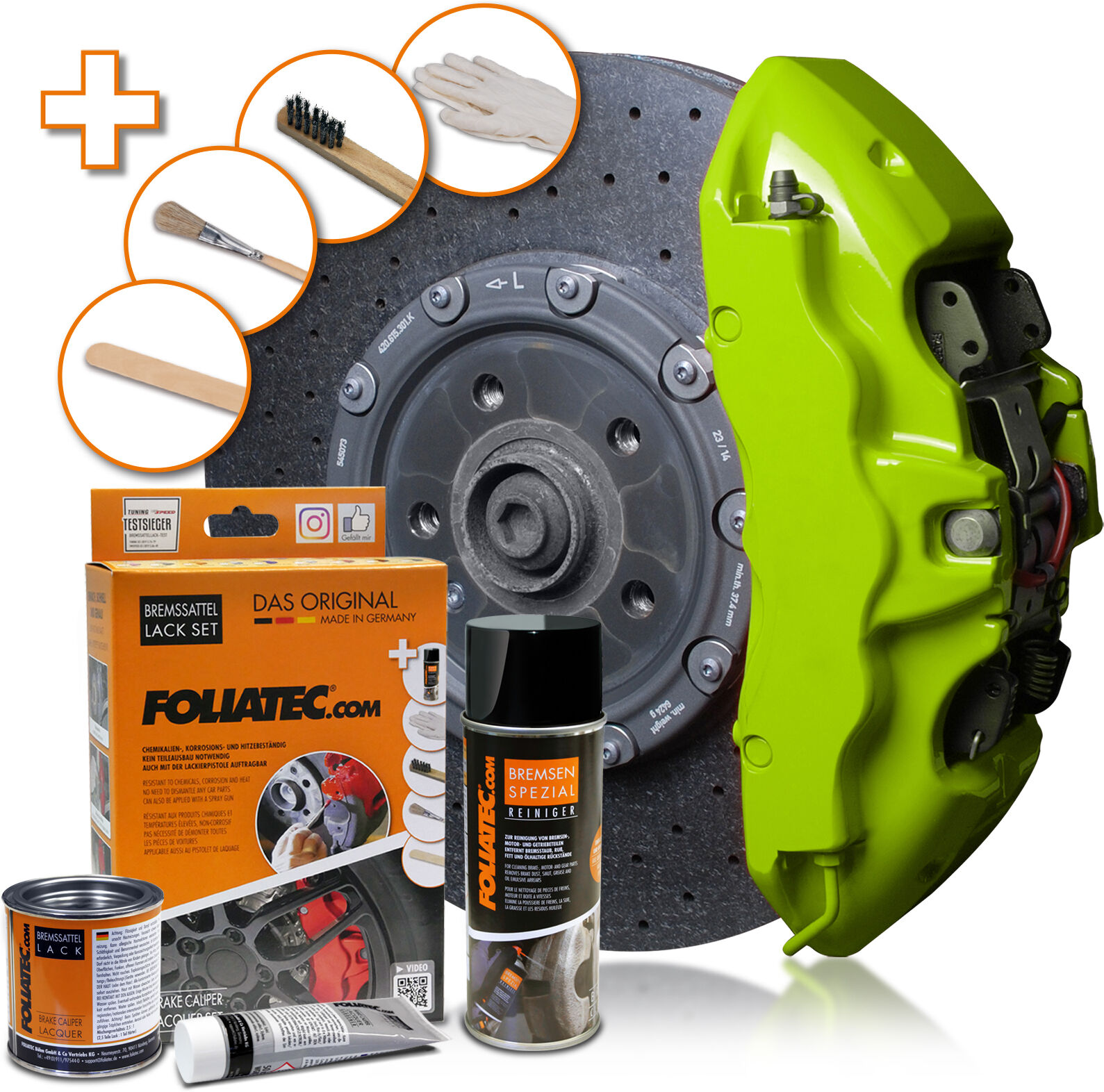 Foliatec Bremssattellack Bremssattel Lack Set Toxic Green 2177 0.4l
