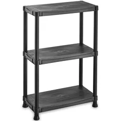 Regal mit 3 Ablagen L61xP31xH95 cm SCHWARZ Belastung 90kg ITOOLS