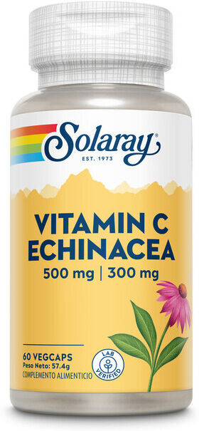 Solaray Vitamin C 500 mg + Echinacea 300 mg 60 Vegetarian Capsules