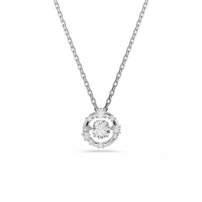 Kette mit Anhänger SWAROVSKI "Schmuck Geschenk Constella Halskette", silber (metallfarben, kristallweiß), Halsketten, Damen, Metall, mit Swarovski Kristall, Zirkonia (synth.)