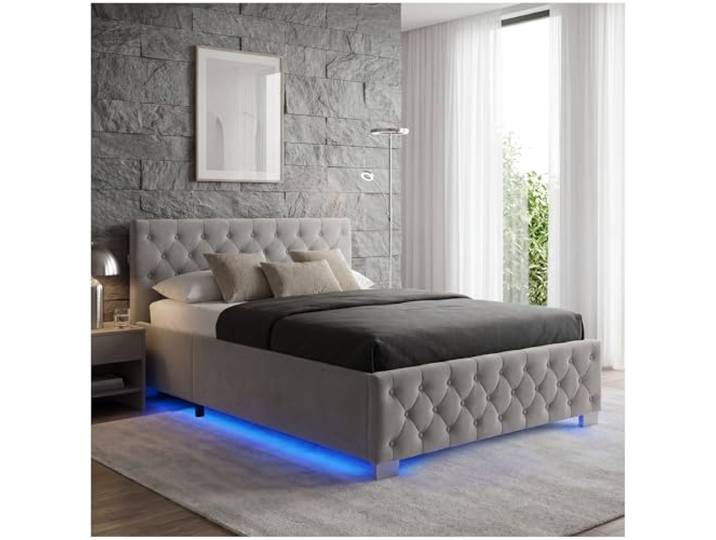 tectake® Chesterfield, Bett 180 x 200 cm, Schlafzimmer Bett mit Bettkasten, Polsterbett, Bett mit Stauraum, Doppelbett, Jugendbett, King Size Bed, Schlafbett, Gaming Bett mit LED, dunkelgrau
