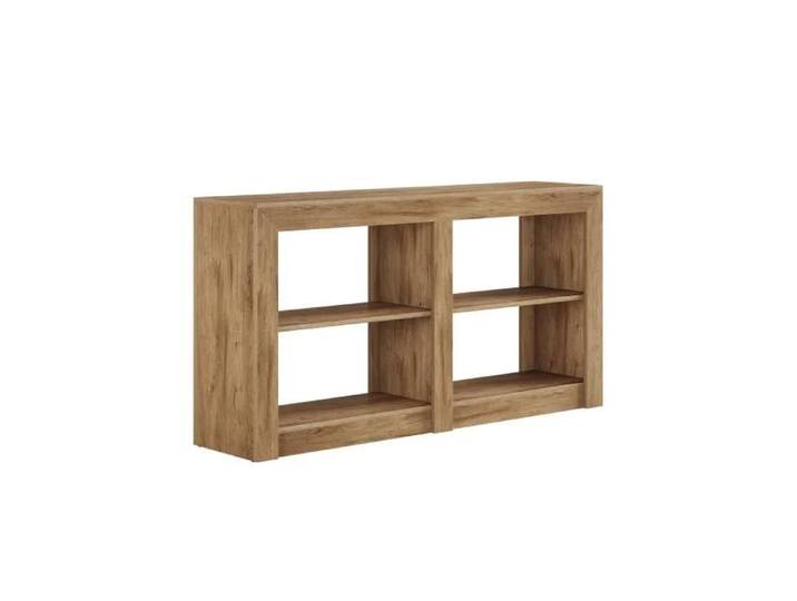 ROVRYN Console d'entrée 150 cm 3 niveaux de rangement ouvert aspect bois MDF marron