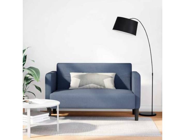 ZQQLVOO Zweisitzer-Sofa Blau 109 cm Cordstoff Schaumstoff-Feder-Kombination, Sperrholzrahmen, Stabile Beine, Modernes Design