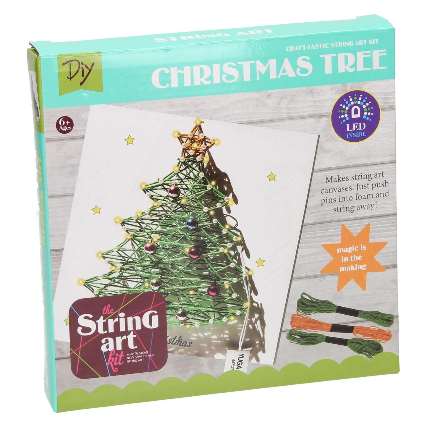 String-Art-Weihnachtsbaum mit LED-Lichtern (58582719)