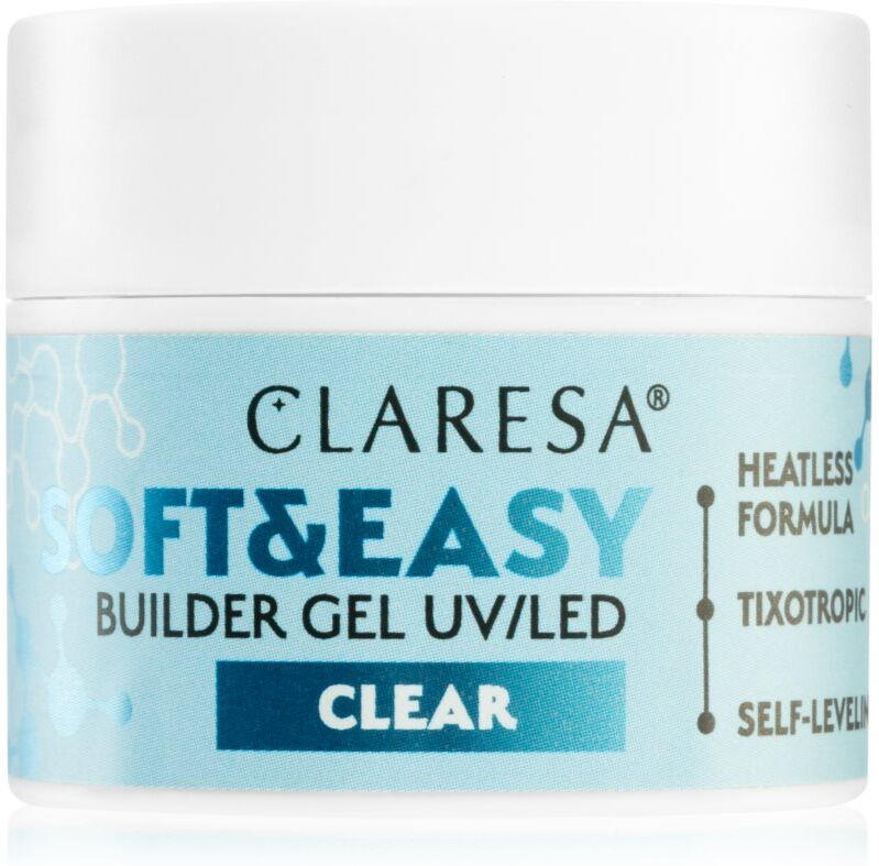Claresa Soft&Easy Builder Gel gel base coat for nails shade Clear 12 g