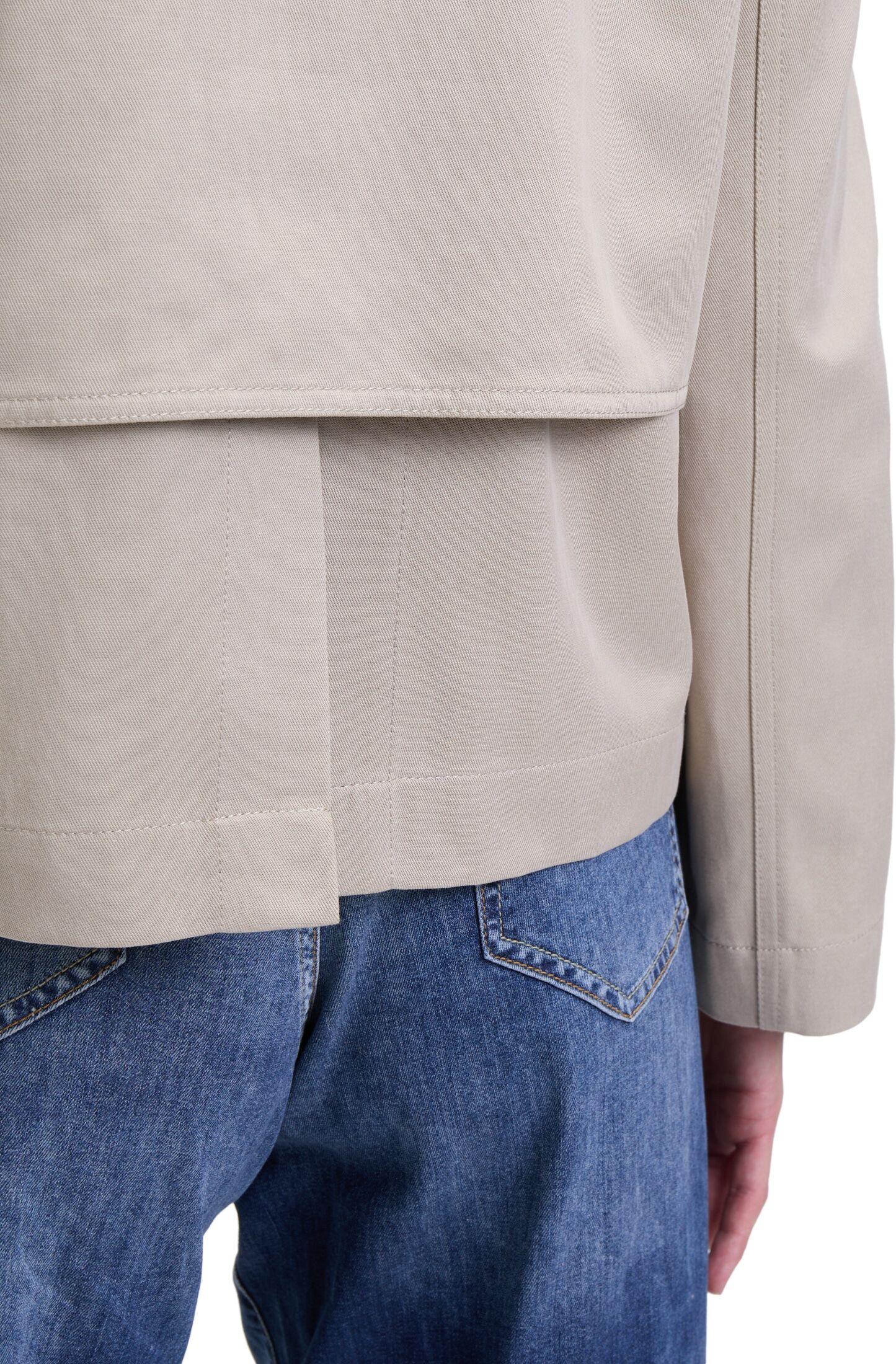 Kurzblazer CARTOON "Kurztrench mit Taschen", Damen, Gr. 38, beige (taupe), Obermaterial: 52% Lyocell CLY. 48% Baumwolle CO., Blazer Kurzblazer