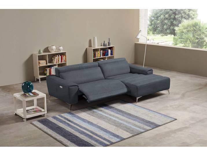 Ecksofa EGOITALIANO Suzette, Designsofa mit hohem Sitzkomfort , grau (charcoal), B:266cm H:95cm T:163cm, Sofas, Ecksofa, mit Recamiere, inkl. 1 elektronischen Relaxfunktion, L-Form