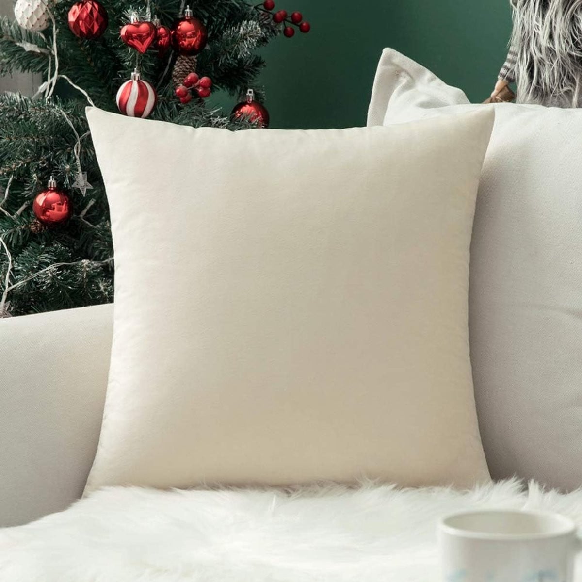 Dailygoody Fluweelzachte Decoratieve Kussensloop