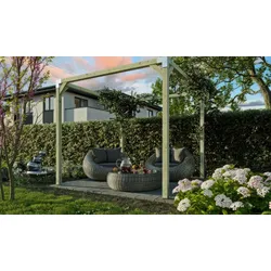 Pergola Holz Bausatz - Holzpergola aus Kiefer/Fichte (KDI) - quadratischer Bausatz - Gartenpergola für individuellen Einsatz im Garten