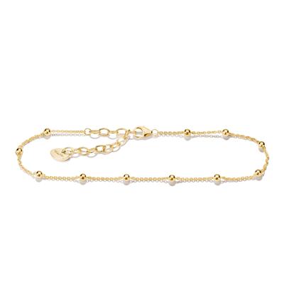 Fußkette THOMAS SABO "Fußkettchen mit Goldfinish" Gr. 27, gold (gelbgoldfarben), Fußketten, Damen, 27, Edelstahl