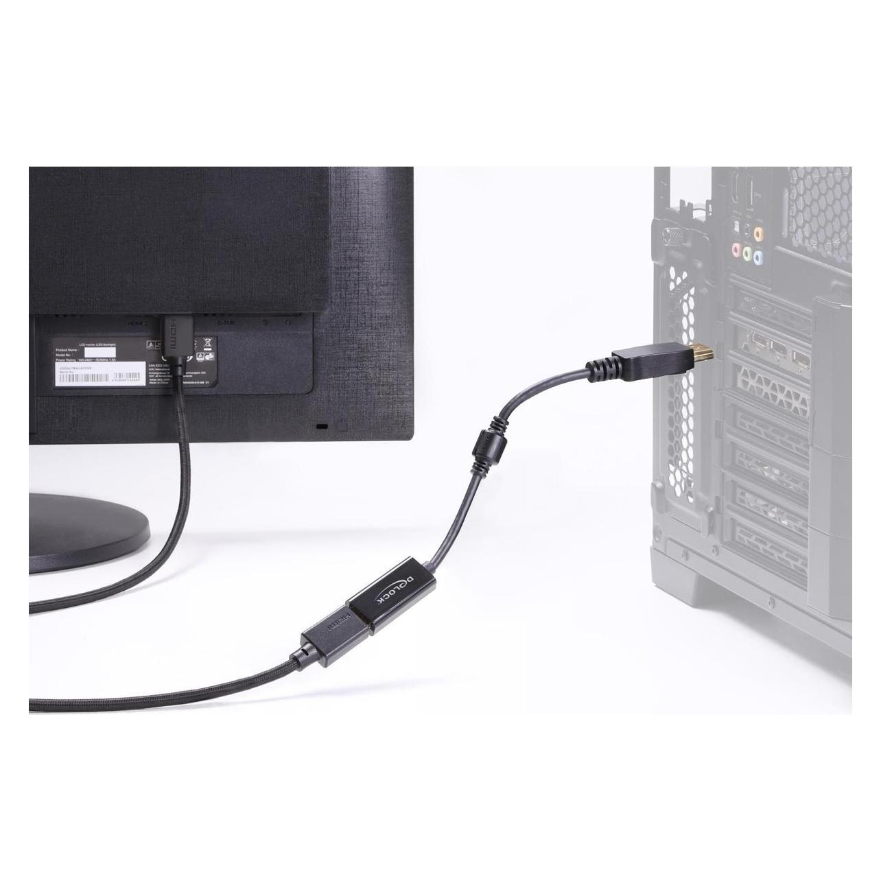 Delock Aktiver DisplayPort 1.4-zu-HDMI-Adapter, 4K, 60 Hz (HDR (DisplayPort, HDMI) (63006)