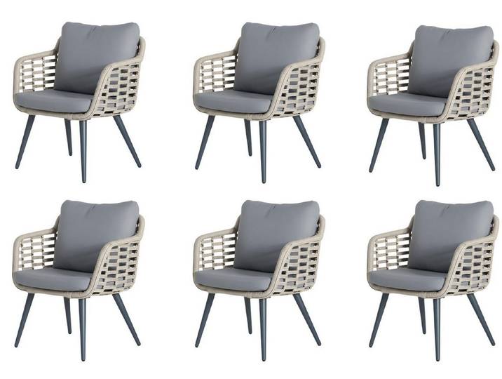 JVmoebel Essgruppe 6x Stühle Terrassenmöbel Terrasse Stuhl Modern Stuhl Premium Stuhl, (6-tlg), Made in Europa