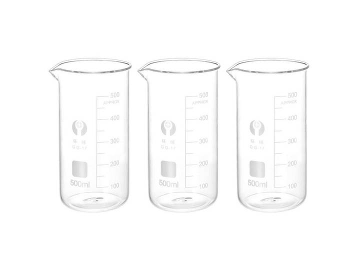 Messbecher 3er Set Borosilikatglas 500ml, Transparent, Glas, Backen & Backzubehör, Messbecher