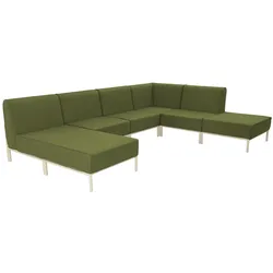Oviala Business Modulares niedriges Gartenmöbel mit einfarbiges Muster 6 Plätze Grün Oviala 360 x 180 x 78 cm