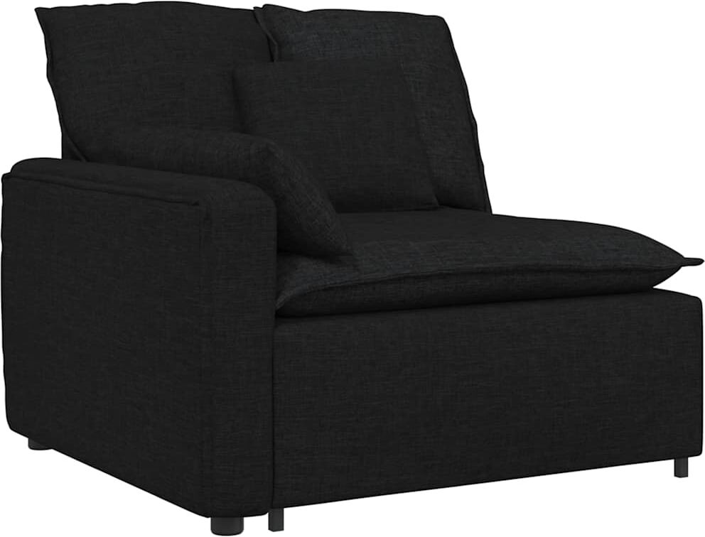 vidaXL Canapé modulable avec coussins noirs