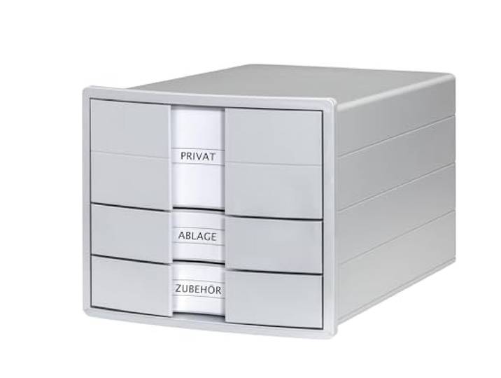 HAN 1x ladebox IMPULS 2.0 lichtgrijze A4/C4 3 lades etikettering
