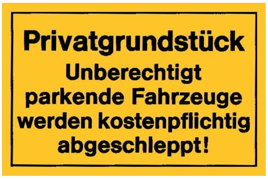 Verbotsschilder Privatgrundstück gelb ; Siebdruck Jäger (4317784368247)