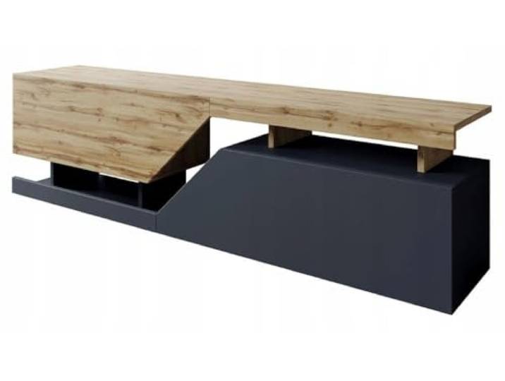 BDW Kommode, RTV Schrank, TV Gerät,160x35x47cm(H) viel Stauraum, Kleiderschrank, Diele, Wohnzimmer, Schlafzimmer Kommode, Multifunktionsschrank. (Eiche Wotan/Grau)