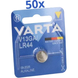 50x Varta Knopfzelle Electronics V 13 GA / A76 / LR 44 Alkaline 1,5 V 1er Blister