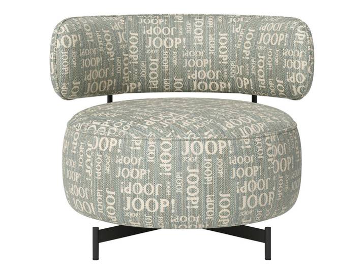 Joop! Designsessel Characters, Blau, Grün, Metall, 89x76x89 cm, Goldenes M, Lederauswahl, Stoffauswahl, Sitzfläche 180° drehbar, Wohnzimmer, Sessel, Sonstige Sessel