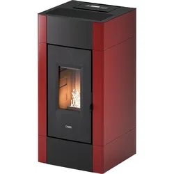 Pelletofen Cadel Cristal 9, Verkleidung Metall Rot