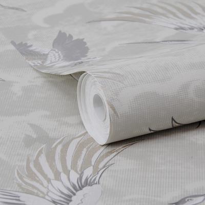 Vliestapete SUPERFRESCO EASY "Kranich", grau, B:0,52m H:10m L:10m, Vlies, Tapeten, 10mx52cm (ca. 5m2)