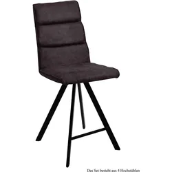 THEKENSTUHL (4er-Set) Delfina 47x109x60 Schwarz/Espresso