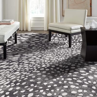 KALATY N Natori Serengeti Charcoal Spotted Area Rug